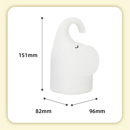 Elefant nattbordlampe i silikon for barn