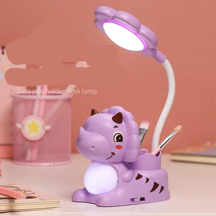 Dinosaur LED skrivebordslampe med penneholder