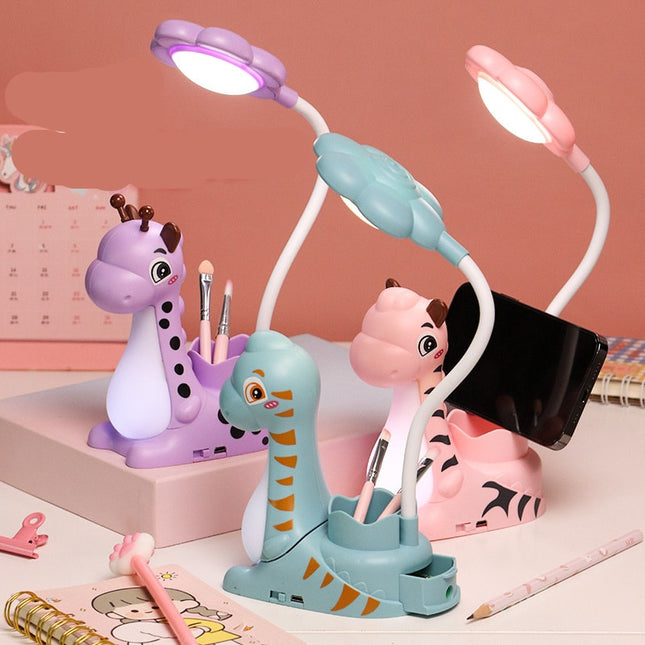 Dinosaur LED skrivebordslampe med penneholder
