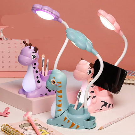 Dinosaur LED skrivebordslampe med penneholder