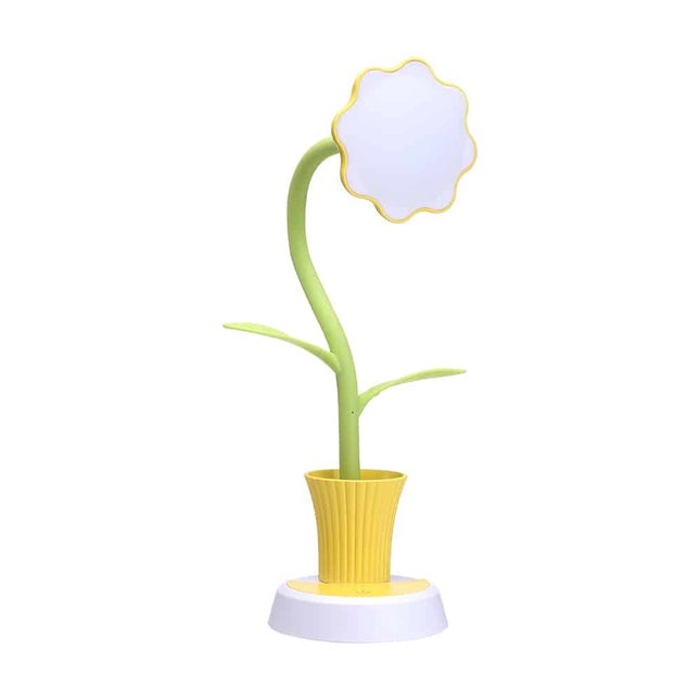 Oppladbar blomst skrivebordslampe med penneholder