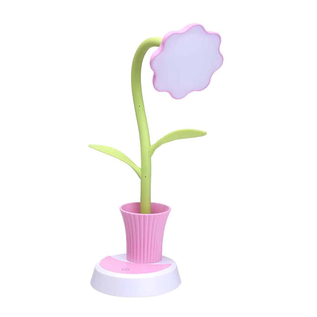 Oppladbar blomst skrivebordslampe med penneholder