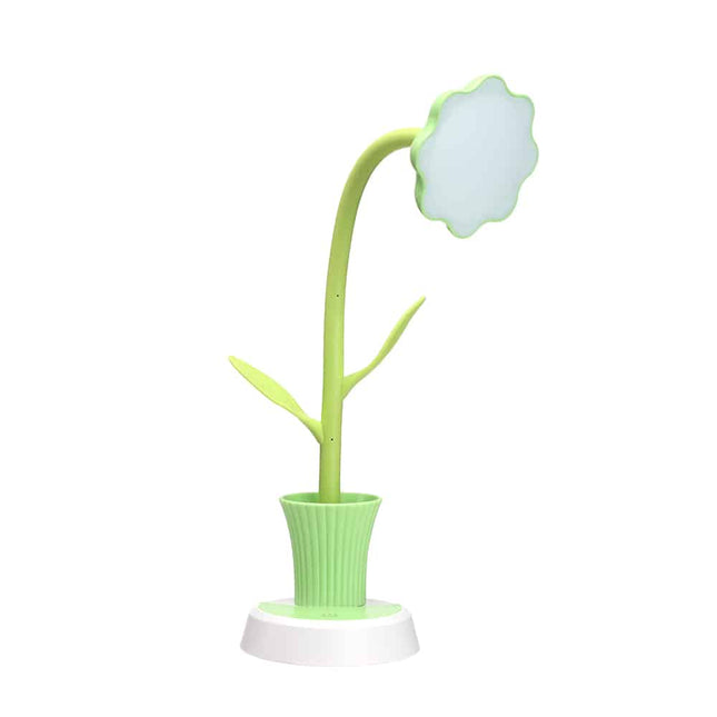 Oppladbar blomst skrivebordslampe med penneholder