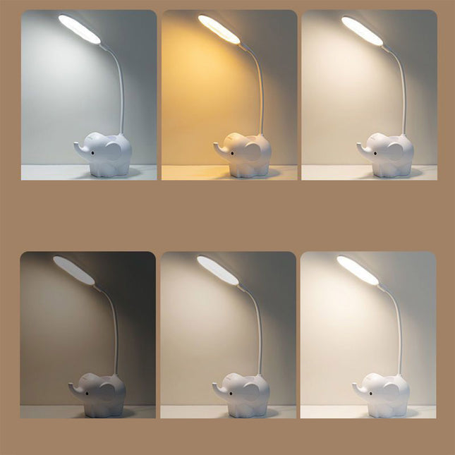 LED-bordlampe med elefant og penneholder