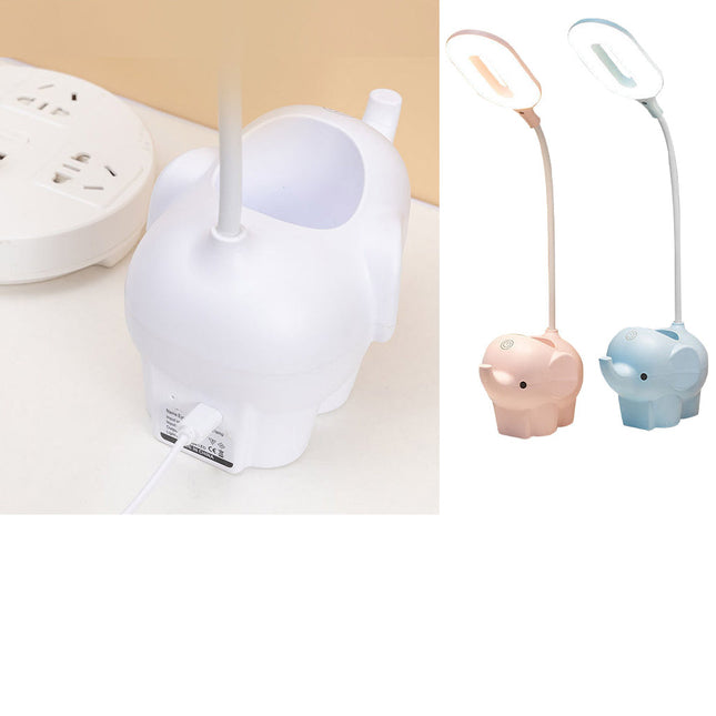 LED-bordlampe med elefant og penneholder