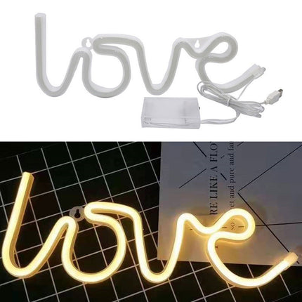 "Love" neonskilt for veggdekorasjon