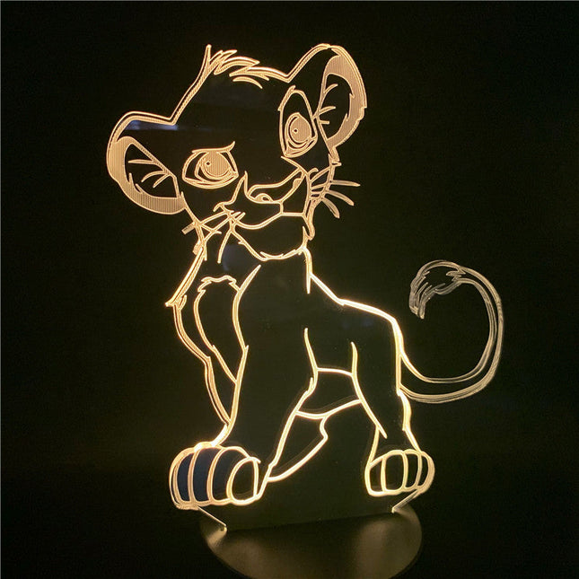 3D LED-lampe med Simba-motiv