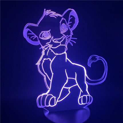 3D LED-lampe med Simba-motiv