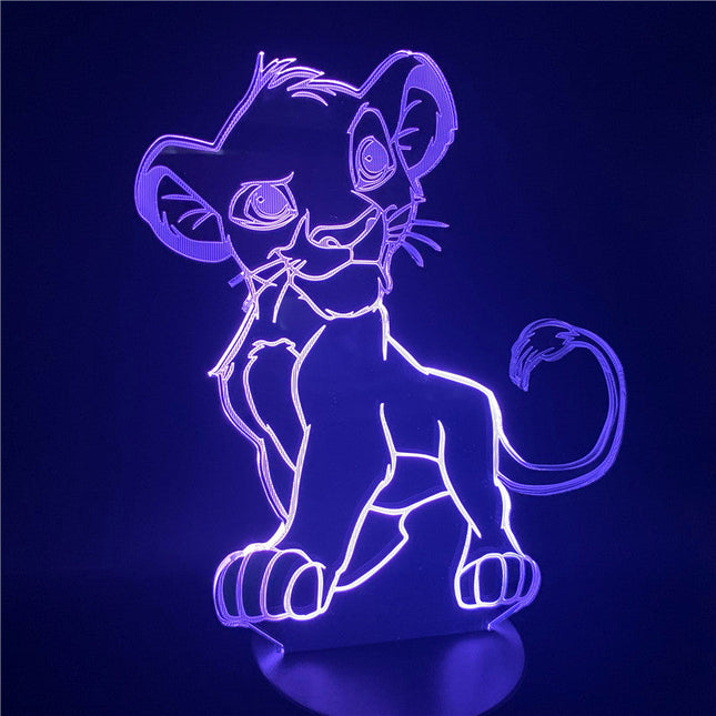 3D LED-lampe med Simba-motiv