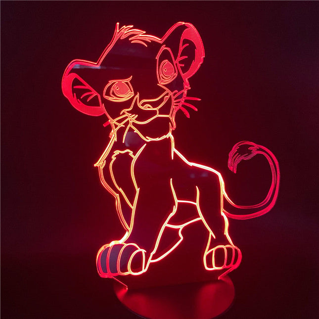 3D LED-lampe med Simba-motiv