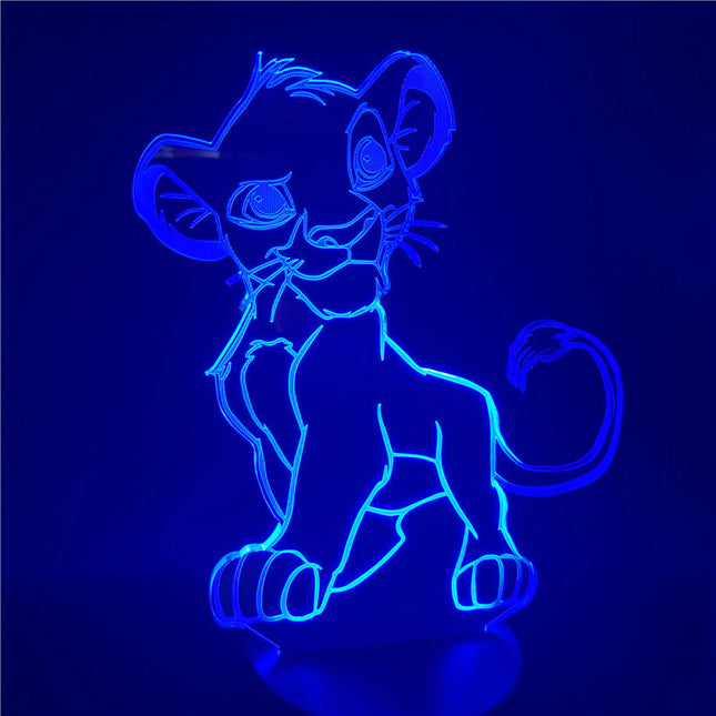 3D LED-lampe med Simba-motiv