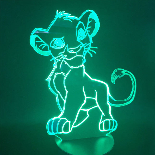 3D LED-lampe med Simba-motiv