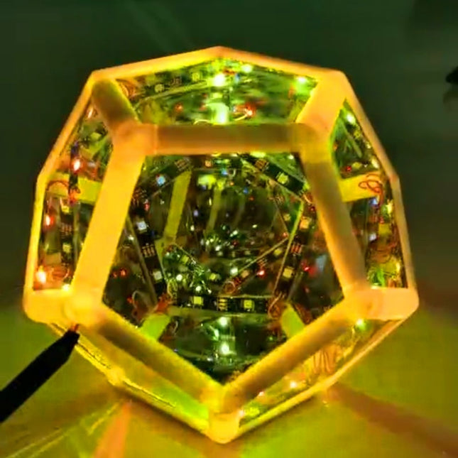 Dodekaeder uendelig kunstlampe med LED