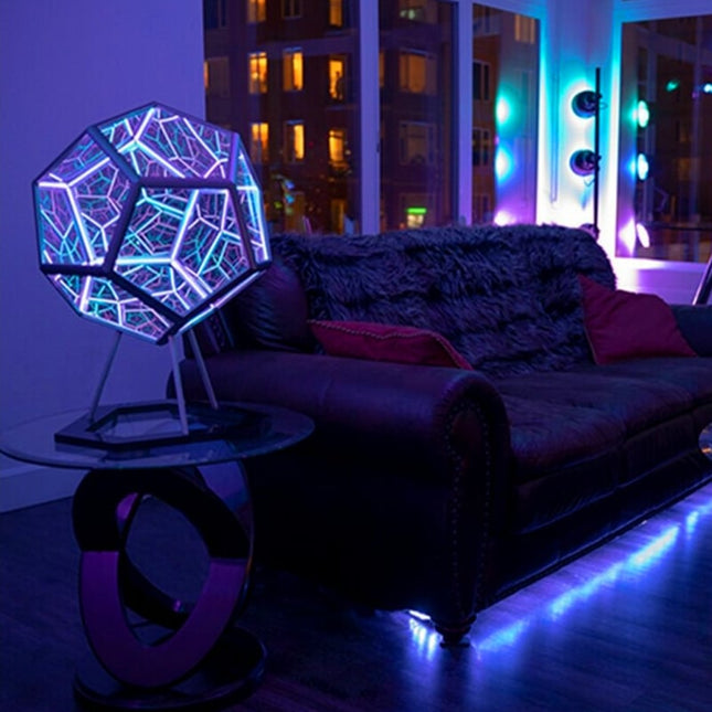 Dodekaeder uendelig kunstlampe med LED