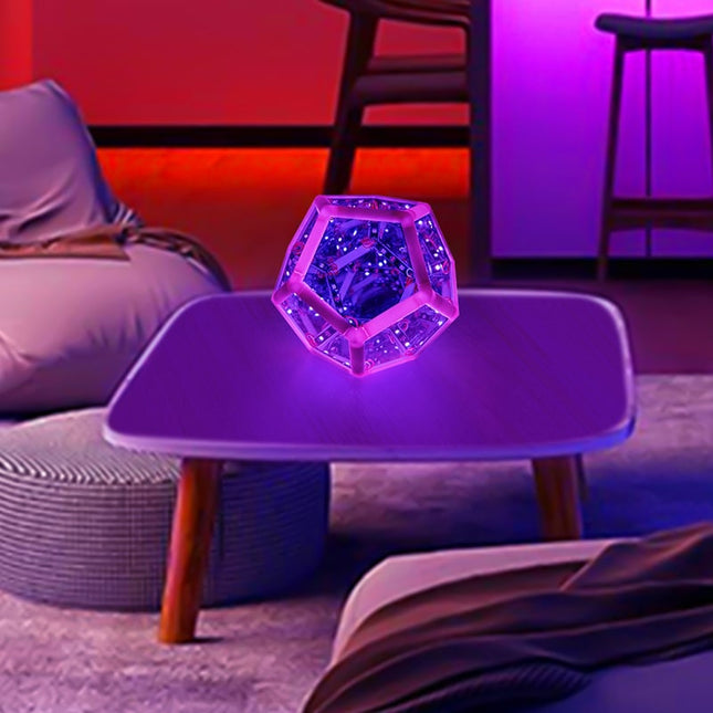 Dodekaeder uendelig kunstlampe med LED