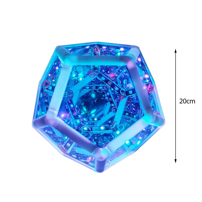 Dodekaeder uendelig kunstlampe med LED