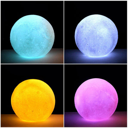 Flerfarget LED månelampe til barnerom