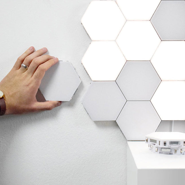 Modulær sekskantet LED-vegglampe med touch