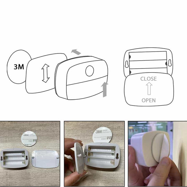 Trådløs LED-lampe med bevegelsessensor