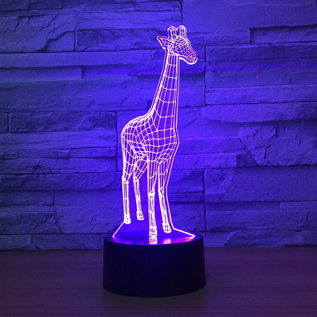 3D LED-lampe sjiraff med touch-kontroll