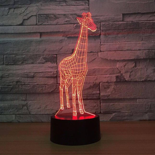 3D LED-lampe sjiraff med touch-kontroll