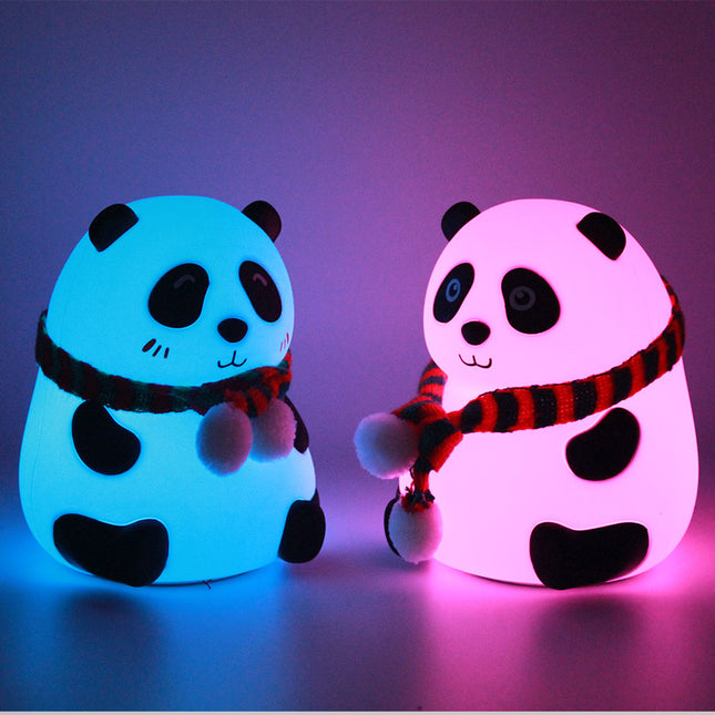 Panda nattlampe i myk silikon