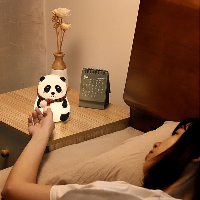 Panda nattlampe i myk silikon
