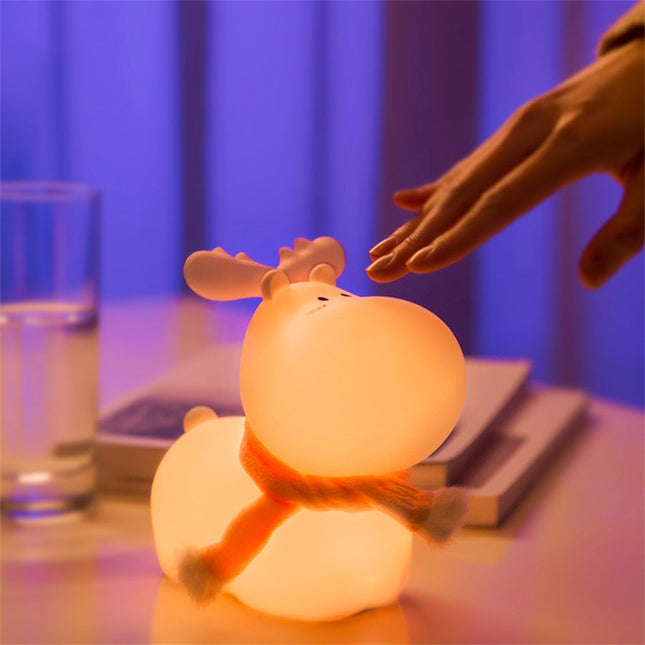 Oppladbar nattlampe med søt hjort