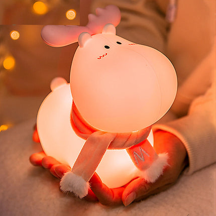 Oppladbar nattlampe med søt hjort