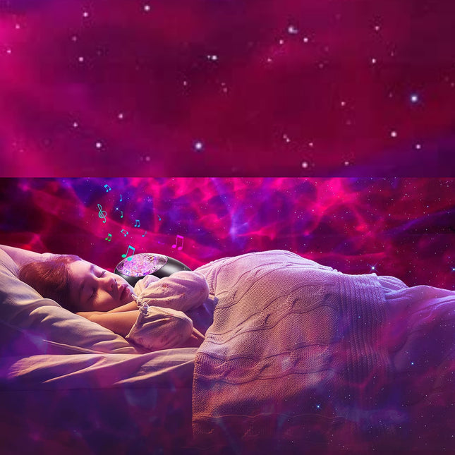 Fargerik galakse projektor med høyttaler