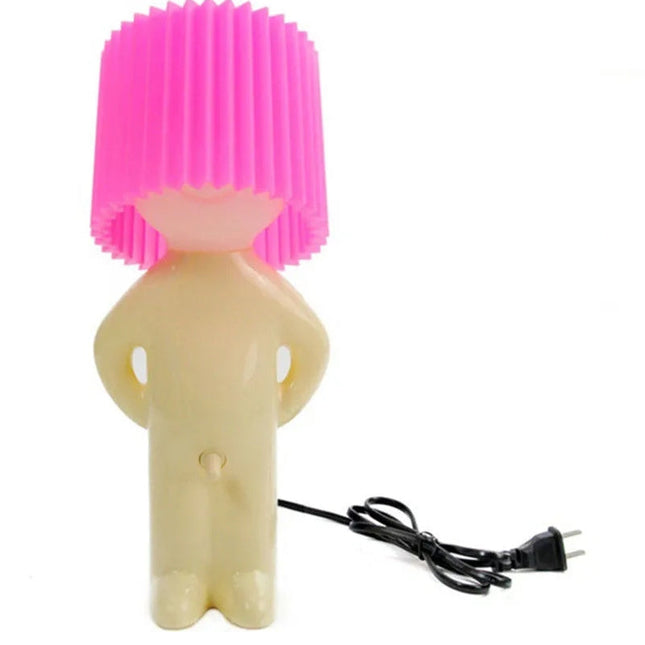 Morsom nattbordslampe med "liten mann"