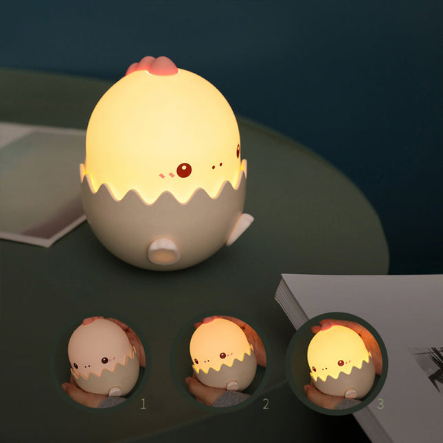 Fargerik LED-nattlampe som dinosaur-egg