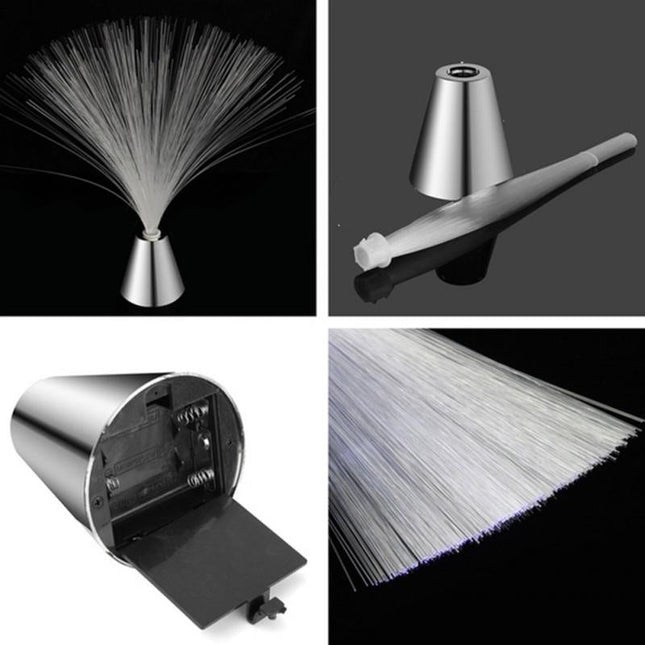 Fiberoptisk lampe med fargeskiftende LED