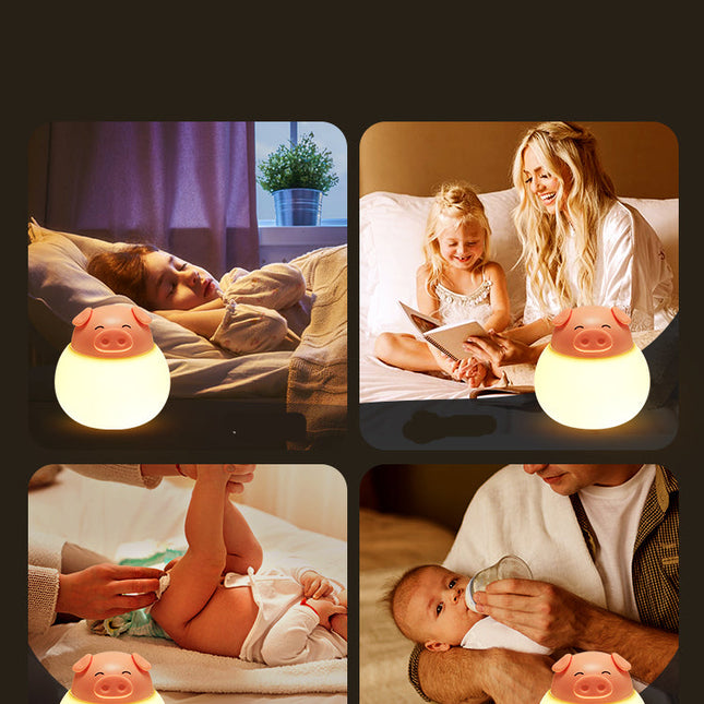 Oppladbar nattlampe gris med touch