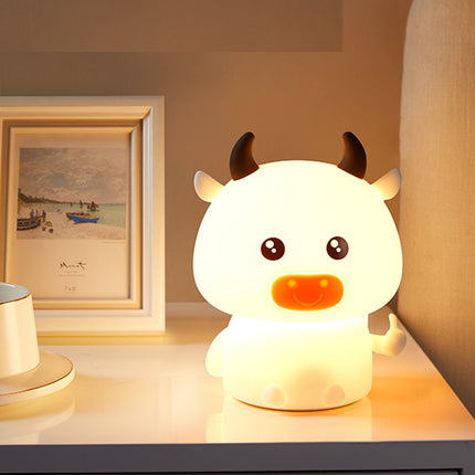Søt LED nattlampe ku med touch