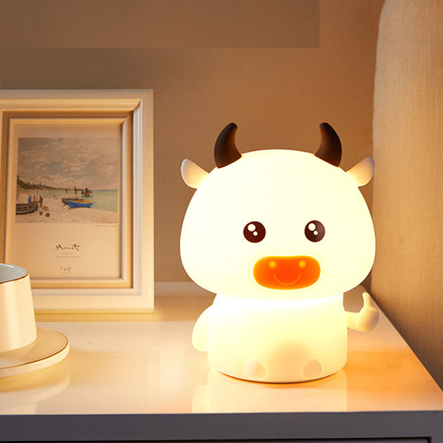 Søt LED nattlampe ku med touch