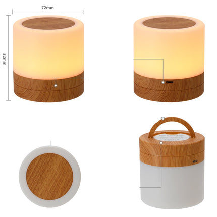 Fargerik touch-nattlampe med LED-lys