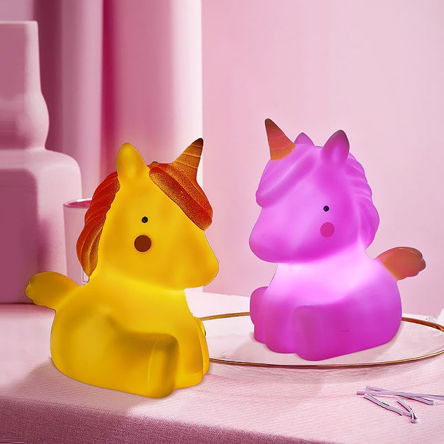 Søt mini enhjørning LED nattlampe