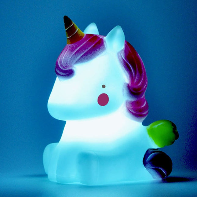 Søt mini enhjørning LED nattlampe