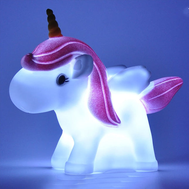 Søt mini enhjørning LED nattlampe
