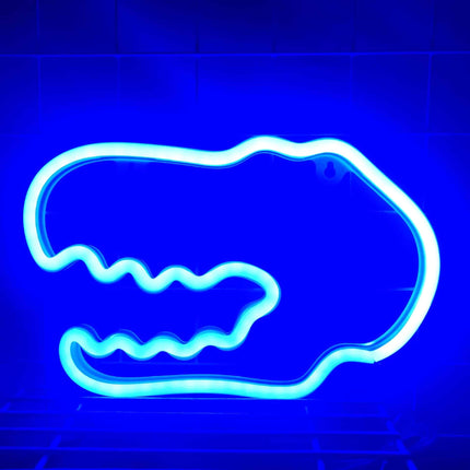 T-Rex hodeskalle neon vegglampe