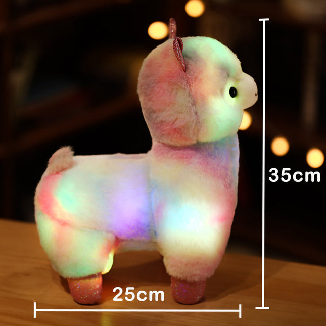 Lysende lama kosedyr med LED-lys