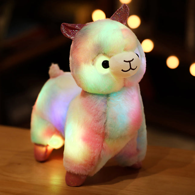 Lysende lama kosedyr med LED-lys