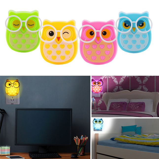 LED nattlys ugle for stikkontakt