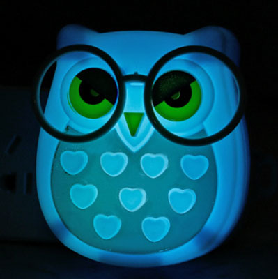 LED nattlys ugle for stikkontakt