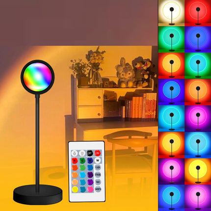 Solnedgang projektorlampe med regnbuefarger