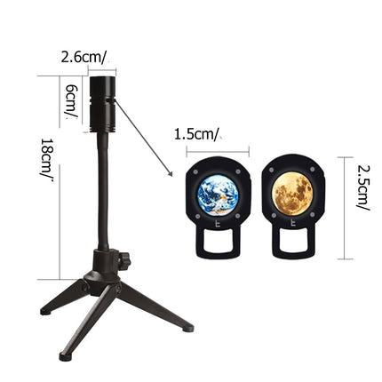 Nattlampe med måne og jord projektor