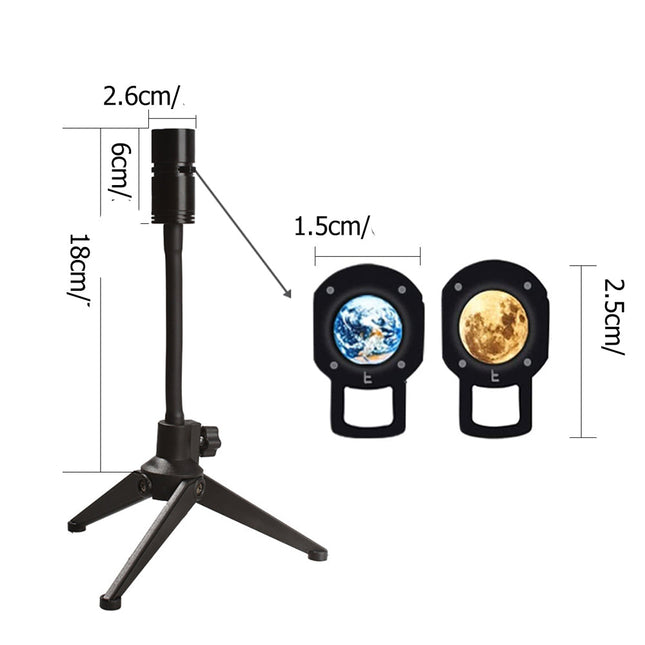 Nattlampe med måne og jord projektor