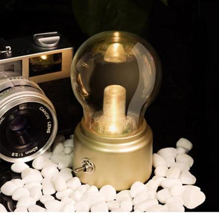 Bærbar vintage LED lyspære nattlampe