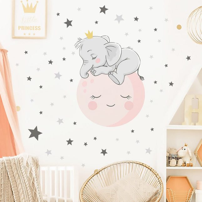 Selvlysende veggklistremerke med baby elefant